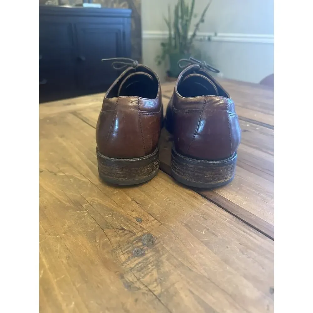 Cole Haan City Brown Leather Oxford Men’s Shoes Size 9.5M Cap Toe Stitch Office